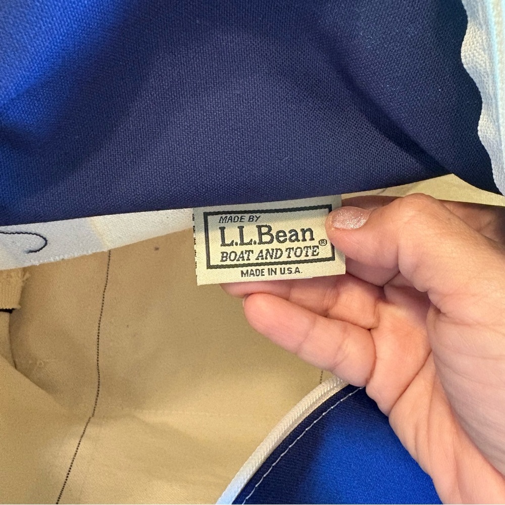 L.L. Bean Boat and Tote Blue Canvas San Francisco Logo Embroidered Company USA - Picture 6 of 13